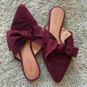 Madewell Burgundy Knot-Front Pointed Mules